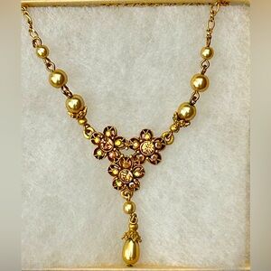 1928 drop statement necklace with rhinestones